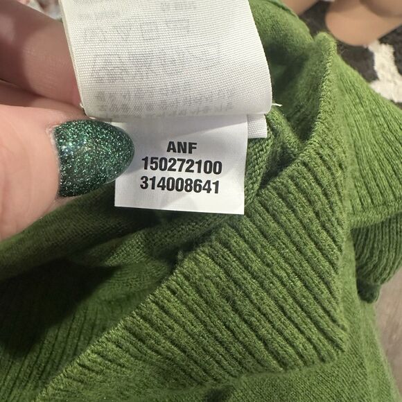 Abercrombie Teen Green Ruffle Sweater Lightweight Open Cardigan Sz M Women’s Y2K - Picture 5 of 7